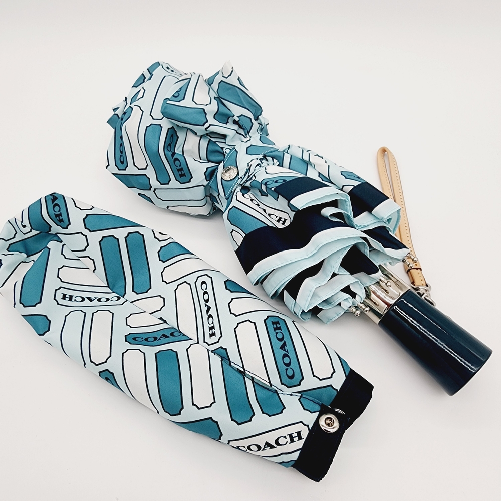 Coach Umbrella Pastel Colors Teal Baby Blue